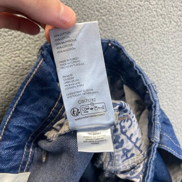 We The Free Womens High Rise Pleated Denim Wide Leg Jeans Blue Pockets Sz 24 New - Picture 12 of 15